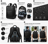 Sac à dos unisexe Oxford pour ordinateur portable avec port USB, fermeture éclair, imperméable, en polyester, grande capacité (moins de 24L), style professionnel élégant