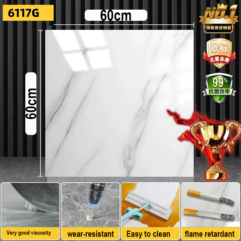 Suelo de Pvc autoadhesivo-02, alto brillo, Tamaño 60*60cm