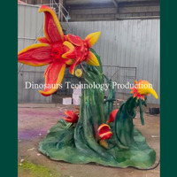 Décorations animatroniques de grandes fleurs ou plantes pour parcs à thème, modèle de fleur funéraire géante personnalisée