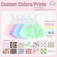 Robe tutu personnalisée pour fille Yiwuyiyuan, haut à paillettes sans manches, robe en tulle à étages, robe de fête pour enfants de 3 à 8 ans