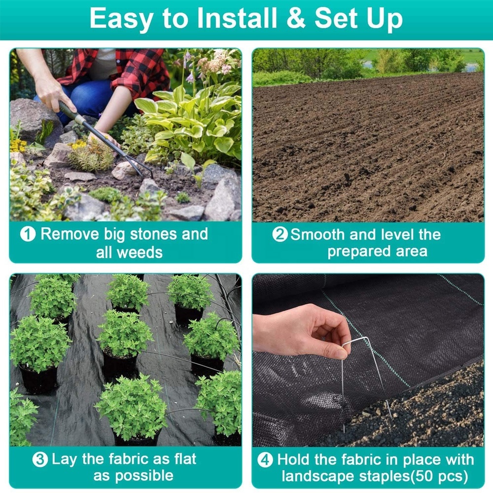 100g 120g UV Protection Agriculture Garden PP Woven Landscape Fabric Ground Cover Weed Control Mat