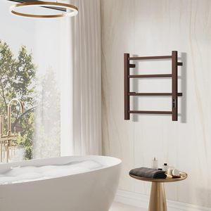 Chauffe-serviettes avec minuterie Chauffe-serviettes <span class=keywords><strong>mural</strong></span> pour salle de <span class=keywords><strong>bain</strong></span> Porte-serviettes chauffant électrique enfichable Séchoir à <span class=keywords><strong>huile</strong></span> incurvé - Product Image 2