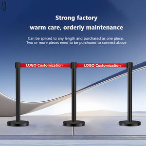 עמודי הפרדה נשלפים מפלסטיק PVC לבקרת תנועה, זולים, עם רצועת בטיחות נשלפת, לעמודי תור. - Product Image 1