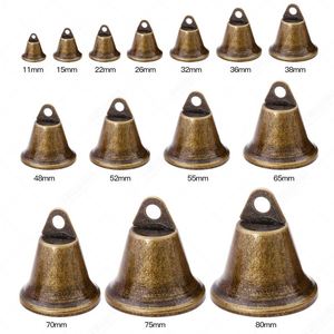 Décoration de Noël vintage en métal plaqué, clochettes, 11-80 mm, or/bronze/nickel - Product Image 4