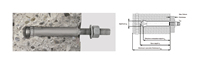 Ancrage sous-coupe HRK de qualité sécurité avec tête hexagonale en acier au carbone, finition galvanisée à chaud pour projets de fixation structurelle