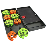 Boîte de rangement pour matériel de pêche à la carpe avec 8 emplacements pour moulinets et fermeture magnétique pour les montages Dead Leaf et les accessoires anti-retour