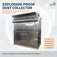 Collecteur de poussière en acier inoxydable à fonctionnement continu, anti-explosion, pour le traitement des poussières inflammables