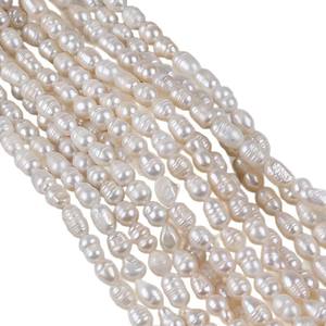 โปรโมชั่น ลูกปัดมุกน้ำจืดสีขาวธรรมชาติ ขนาด 6-7 มม. สำหรับทำเครื่องประดับแฮนด์เมด รูปทรงข้าวสาร - Product Image 5