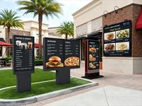 Écrans numériques LCD Sinmar pour menus, affichage intérieur/extérieur mural, signalétique numérique pour restaurants et food trucks