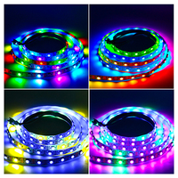 Bande lumineuse LED RGB 16,4 pieds 5 m 60 LED/m SMD 5050 5V étanche IP65 IP20 Dream Color WS2812B