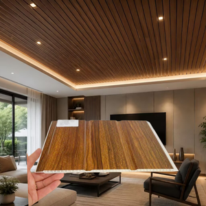 Panel de PVC con Diseño de Madera de Nogal Oscuro FREYR FOREST, 3 Ranuras, Moderno, Impermeable, para Techo y Pared, Doble Uso - Product Image 1