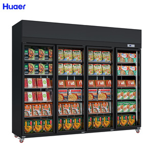 HUAER -20 Hiển Thị Nhiệt Độ Kính Phía Trước Phía Trước 4 Cửa Thẳng Đứng Tủ Đông - Product Image 2