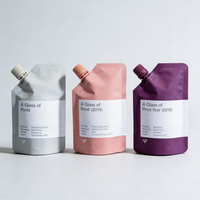 Pochette Doypack en plastique avec bec verseur pour détergent, cosmétiques, gel douche, savon, exfoliant, lessive, recharge liquide 1 litre