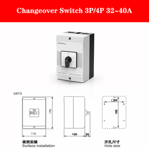 KRIPAL General Control 4POLES 40A Changeover <strong>Switches</strong> 3way Selector <strong>Switch</strong> IP65 <strong>Change</strong> Over Cam <strong>Switch</strong> - Product Image 4