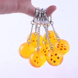 DL6433NEW मोबाइल फोनों के लिए ड्रैगन गेंदों Z Keychains नारंगी पीवीसी 1-7stars गोकू Dragonballs कुंजी जंजीरों के लिए प्लास्टिक लटकन Llavero Chaveiro एफए