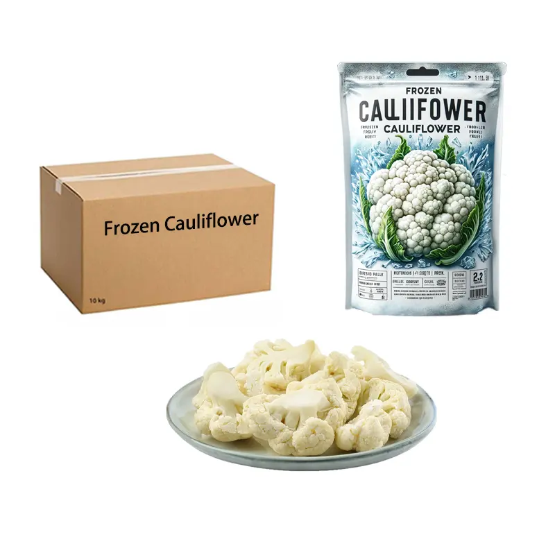 소매 시장 및 글로벌 수입업자를 위한 하이 퀄리티 Floretes de Coliflor Congelados 벌크 팩 Coliflor IQF