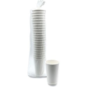 Vasos de Papel Desechables de Doble Pared Blancos de 16 oz, 500 Unidades por Caja, Aptos para Café Caliente, Estilo Ondulado, Material Kraft PE - Product Image 2