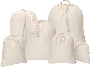 Natural Cotton Drawstring <b>Laundry</b> <b>Bag</b> Washable Canvas Storage Pouch Eco Friendly Draw Sack Custom Logo <b>for</b> Clothes Hotel <b>Travel</b> - Product Image 1