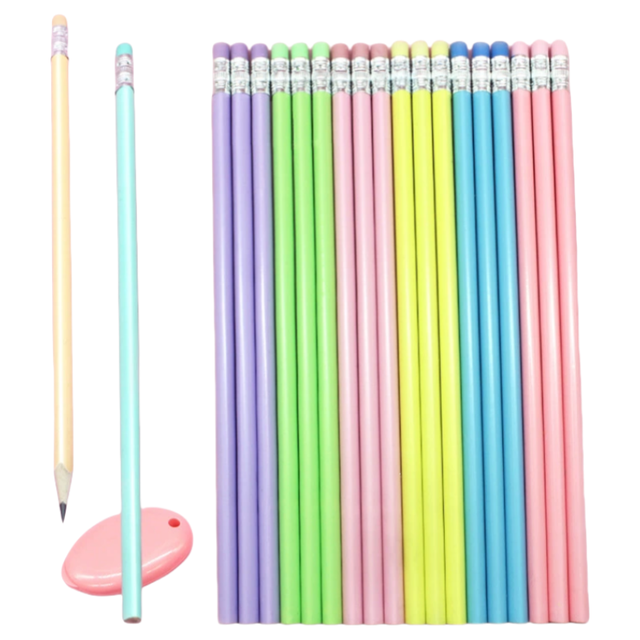 Wholesale Macaron Colorful Triangle HB Pencils with Eraser for Students and Teachers Writing Drawing Pencil Classroom Stationery