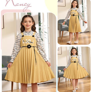 Nouvelle robe imprimée au genou pour fille haut à manches longues et jupe plissée ensemble deux pièces pour les enfants d'automne et d'hiver - Product Image 2