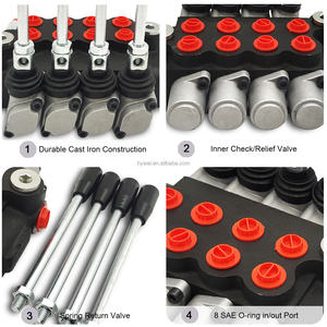 Hy-Waloil 11 Gpm 3600 Psi Ports SAE Vanne hydraulique Vanne de commande directionnelle à double effet à <span class=keywords><strong>4</strong></span> bobines - Product Image 3