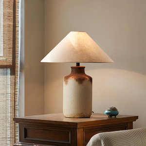 I produttori vendono lampada da tavolo in ceramica wabi-sabi lampada da tavolo in ceramica minimalista semplice per la decorazione del letto della camera da letto - Product Image 6