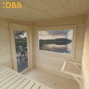 Sauna Moderna de Madera Maciza para Interiores, de Madera de Hemlock, para 4 Personas, Sauna de Madera para Exteriores, para 4-6 Personas, Fabricante de Saunas Modernas para Exteriores - Product Image 4