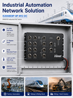 Switch Ethernet Rápido Administrado Industrial EN50155 M12, 8 Puertos 10/100M con 4 Puertos de Bypass para Vehículos Ferroviarios y Autobuses (PoE/Sin PoE)