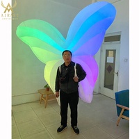Costume Ailes Gonflables, Costume Papillon Ambulant avec Lumières Oniriques pour Défilé Extérieur