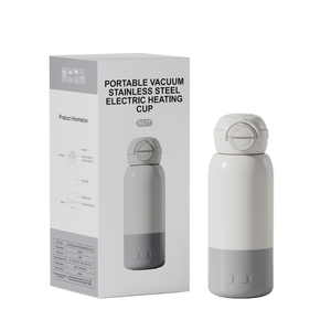 Tasse chauffante électrique rechargeable 450 ml en acier inoxydable, bouteille isotherme à température constante, mug chauffant de voyage - Product Image 1