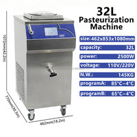Pasteurisateur automatique de 32L/62L pour œufs liquides, bière, produits laitiers, miel, lait, gelato, homogénéisateur, machine de pasteurisation