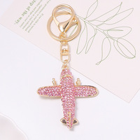 Nouvel Arrivage Porte-clés Mini Avion Tendance en Cristal Entièrement Strassé, Breloque de Voyage pour Garçons et Filles, Accessoire Quotidien, Commande en Gros