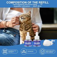 Diffuseur apaisant pour chiens et chats, 48 ml, plastique, intérieur, certifié CE + recharge, effet longue durée, écologique, 100 % sûr