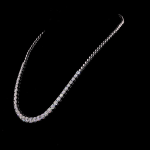 14K Gold Lab Grown Diamond Round Cut Tennis <b>Necklace</b> for Women - Product Image 4