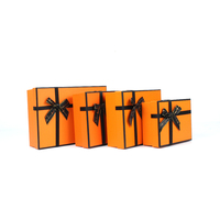Boîtes d'emballage dorées personnalisées en carton avec nœud de ruban, rigide, couleur Orange, pour cadeau, à la mode, 2022 unités