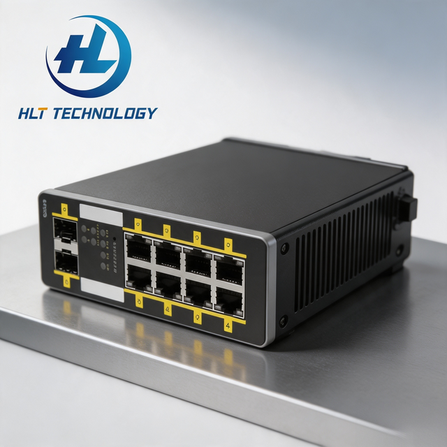 IE-1000-8P2S-LM 8 Port PoE+ Industrial Ethernet Switch 2 GE SFP Uplinks Rugged DIN Managed Network Switch for IoT