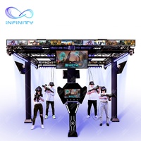 Plataforma de Juego Arcade de Tiro en Equipo para 4 Jugadores, Simulador de Caminata VR 9D Multijugador de Gran Espacio con Juegos de Objetivos de Movimiento Libre