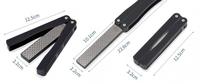 Pierre à aiguiser diamant en forme d'éventail Bâton d'affûtage double face pliable Portable extérieur