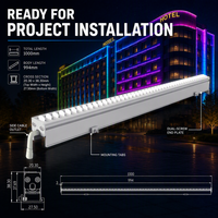Éclairage linéaire en aluminium pour façade de bâtiment, éclairage d'exposition, éclairage de lieux publics, bande lumineuse LED extérieure 24V RGBW, IP65 Ra90