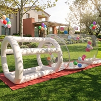 YIBEI Château Gonflable Commercial Blanc en PVC 3*5m, Tente Bulle Gonflable, Maison à Bulles, Ballon Écologique, Capacité 400kg pour Mariage