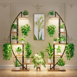 Estante de planta de Metal de media luna de seis pisos para sala de estar americana, exhibición de almacenamiento Illume, diseño transfronterizo para jardín doméstico - Product Image 1