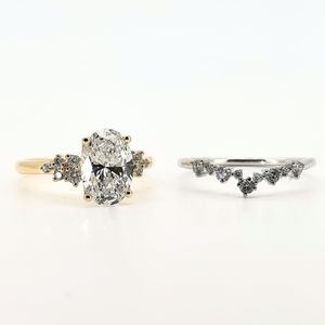 モアッサナイトレディースリングマイクロペイブセッティングミニマリストS925スターリングシルバーリングモアッサナイトエンゲージメントリング - Product Image 3