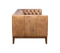 Sofá Chesterfield de 3 Plazas de Alta Gama, Tapizado en Cuero Genuino, Estilo Antiguo con Botones, para Muebles de Hotel