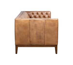 Sofá Chesterfield de 3 Plazas de Alta Gama, Tapizado en Cuero Genuino, Estilo Antiguo con Botones, para Muebles de Hotel - Product Image 3