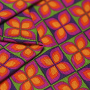 Bahar yaz için viskon baskılı streç kumaş orta ağırlık viskon baskılı Spandex tek Jersey örgü giyim kumaş için - Product Image 5