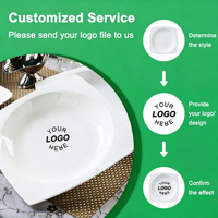 Assiettes carrées en porcelaine blanche sophistiquées avec bordure dorée délicate, sans BPA et écologiques, pour des cadeaux de luxe et des dîners haut de gamme