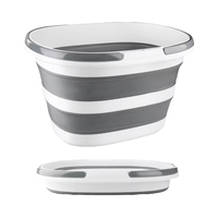Seau pliable en plastique imperméable avec poignée, panier à linge sale, seau portable d'extérieur