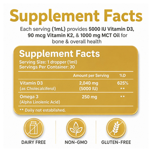 OLLI Gocce Orali Di Vitamina D3 K2 pour Adultes, Complément Nutritionnel Quotidien Pratique pour la Défense Immunitaire et des Os Forts - Product Image 2