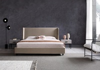 2025 Style nordique King Size ensemble de lit Double conception Simple élastique rembourré européen bois métal tissu chêne pliant chambre lit