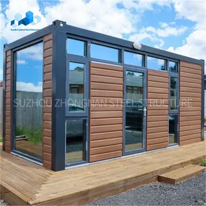 Venda quente Pré-fabricada Minúsculo Luxo Custom Design Casas Um Lado Vidro Parede Sunroom Container Casa